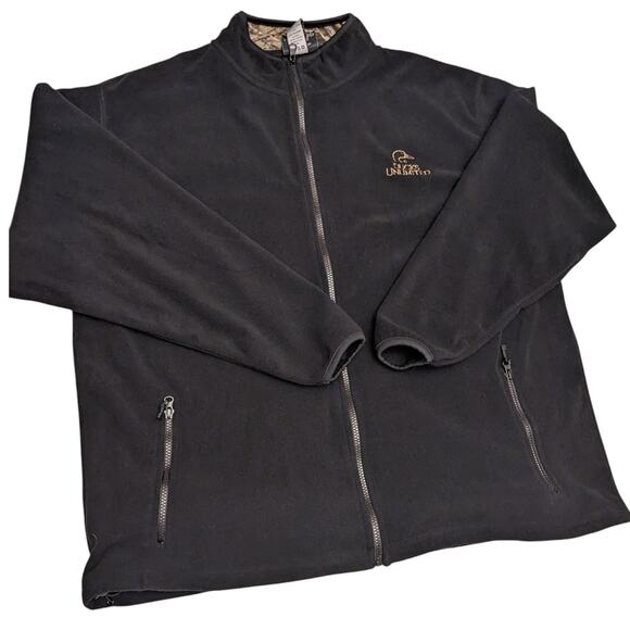 Ducks Unlimited Fleece Jacket Mens XXL Zip Hunting Hiking Sweatshirt Pockets - Picture 1 of 16